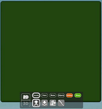 Map editor area and tool bar