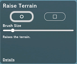 Area editor's brush settings