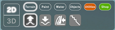 Area editor's tools menu