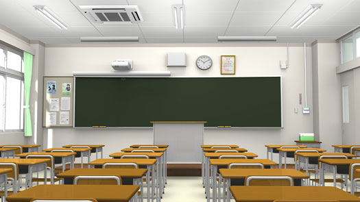 学校教室の3Dモデル