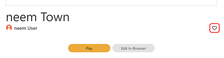 Button for marking area as favorite