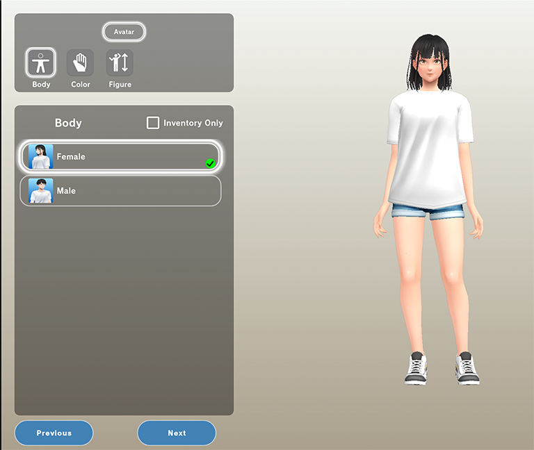 Guest login avatar select screen