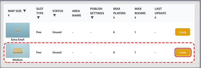 neem map selection popup and Create button