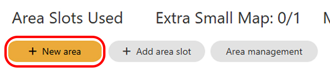 My Area page New Area button