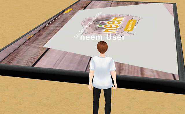 Live screen placed on the ground