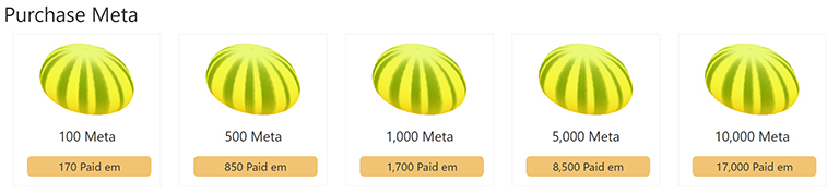 List of purchasable meta packages