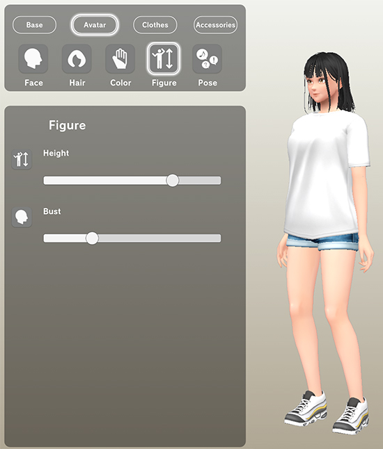 Avatar Editor - Avatar height slider