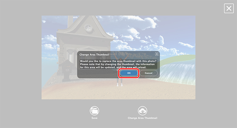 Photo Mode - Area update dialog