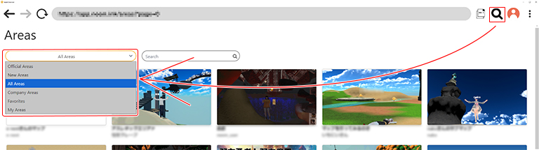 Area search and filter in neem Browser