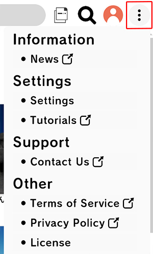 neem Browser Other Menu