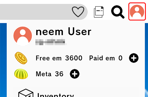 Opening the Account Menu