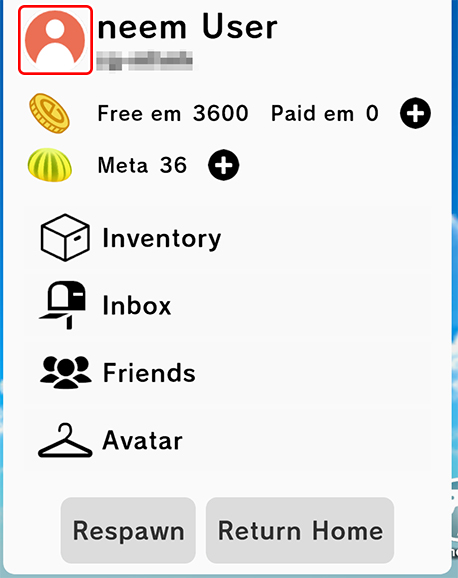 Open Profile page from the Account Menu
