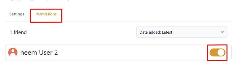 My Home Permission settings