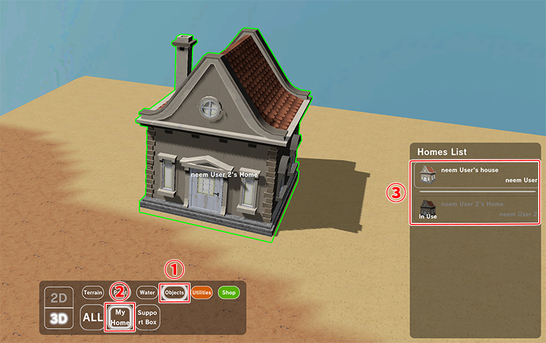 Placing a My Home in an area