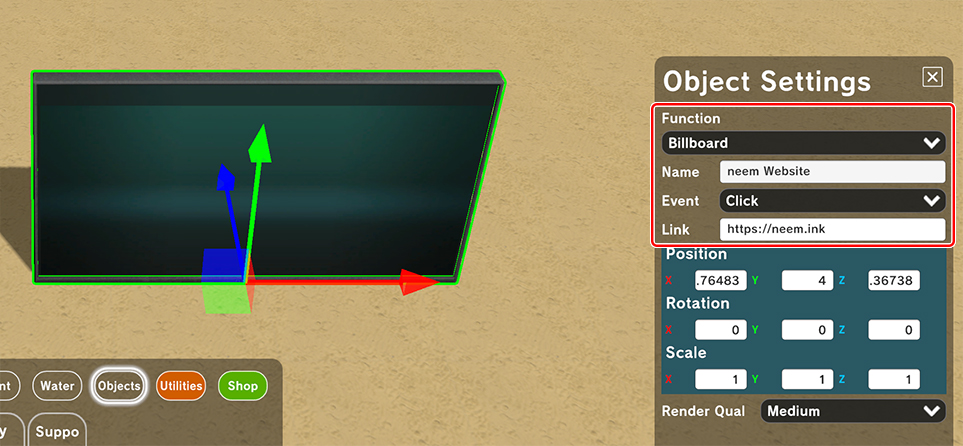 Setting a Virtual Screen to use Billboard function