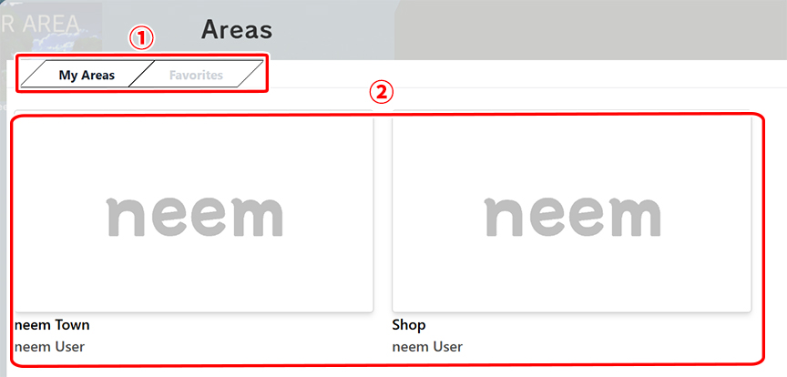 Areas List Travel Method - Area list UI