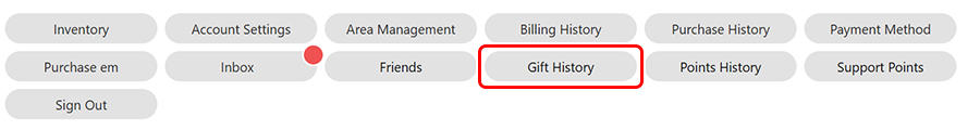 Gift History button on My Page